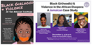 Two posters titled Black Girls and Violence
